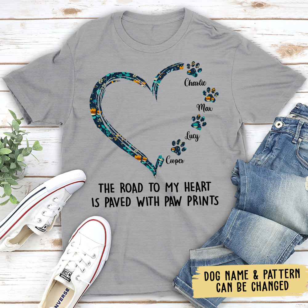 Personalized Road To Heart Pattern Unisex T-shirt - Ideal Gift for Pet Lovers