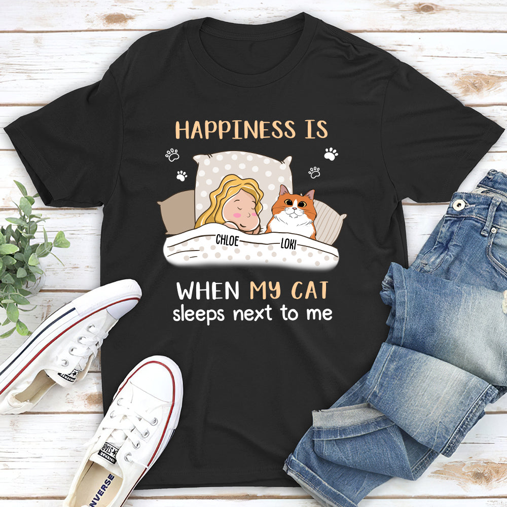 Personalized Unisex Cats Sleep Next To T-shirt - Ideal Gift for Pet Lovers