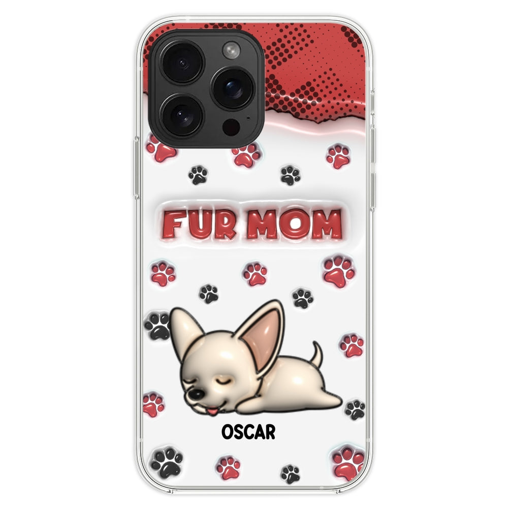 Personalized 3D Inflated Effect Fur Mom Custom Phone Case