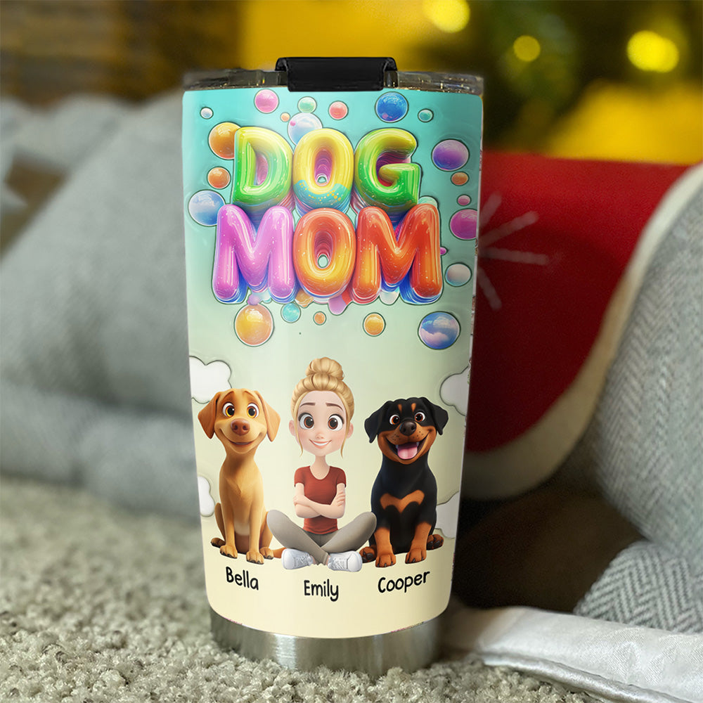 Personalized Puppy Love Moments 3D Inflated Effect Custom Tumbler - Ideal for Every Occasion