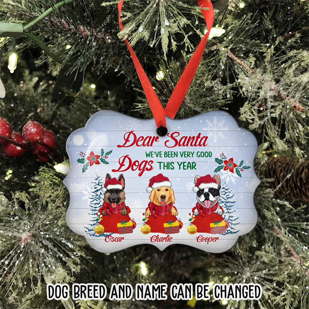 Dear Santa Personalized Custom Aluminum Pet Ornament for Holiday Tree