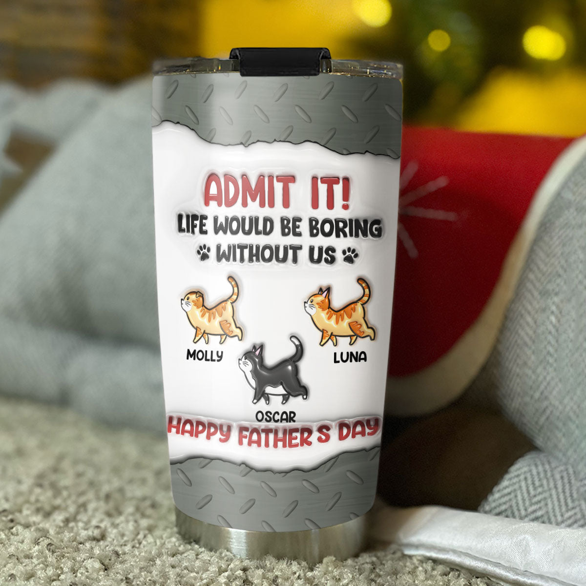Personalized 3D Inflated Effect Tumbler: A Cat - Lover's Essential