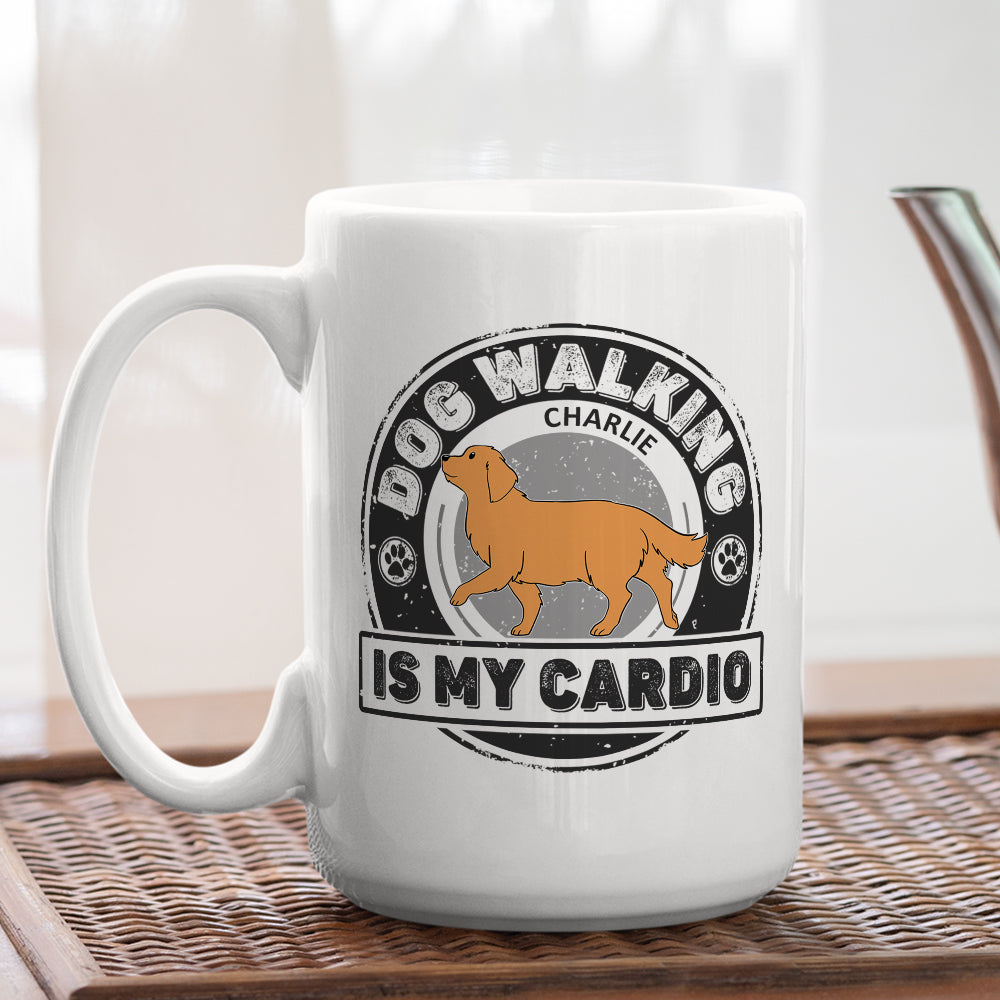 Personalized Cardio With Dog Custom Coffee Mug - Ideal Gift for Pet Lovers