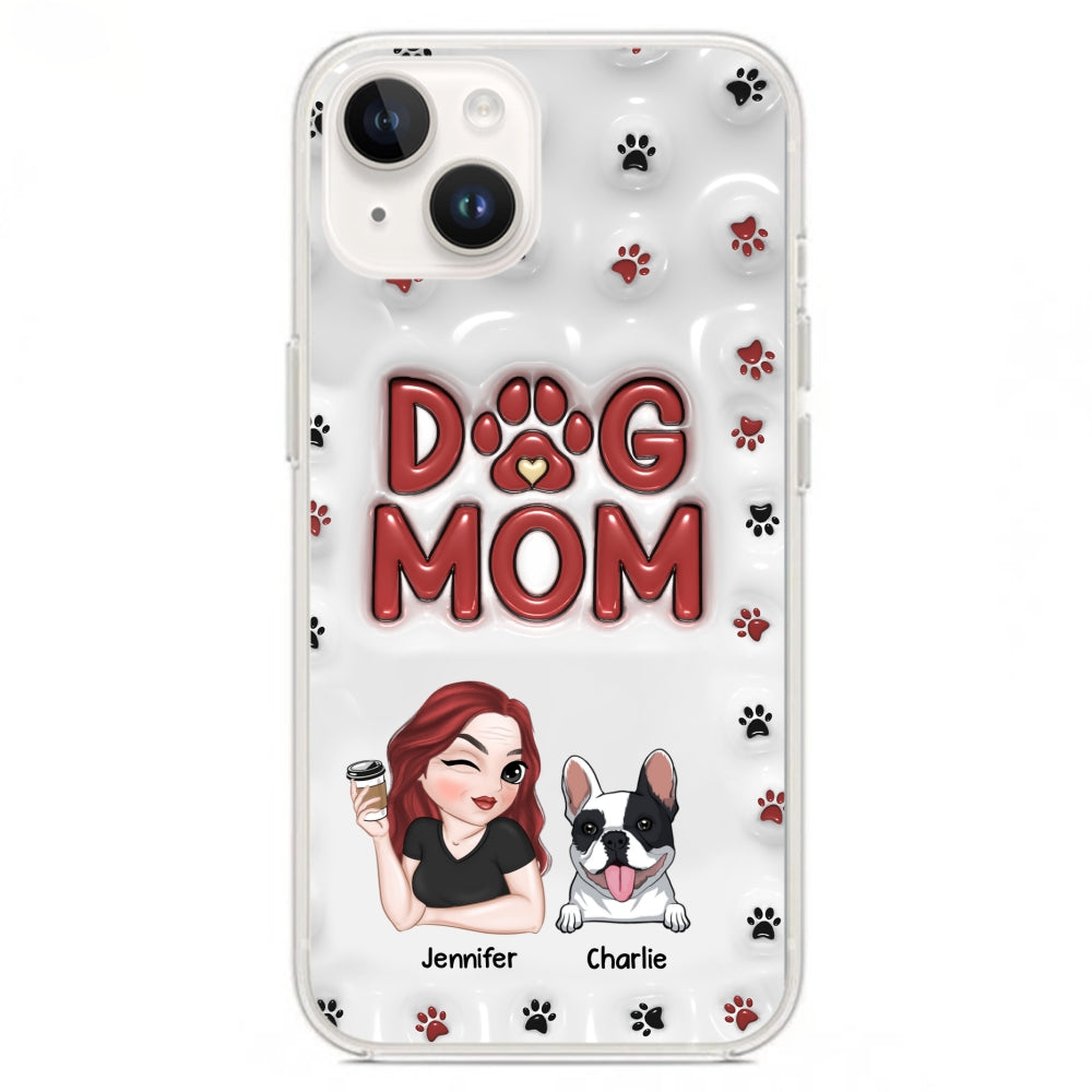 Adorable Dog Mom - Personalized 3D Inflated Effect Custom Phone Case