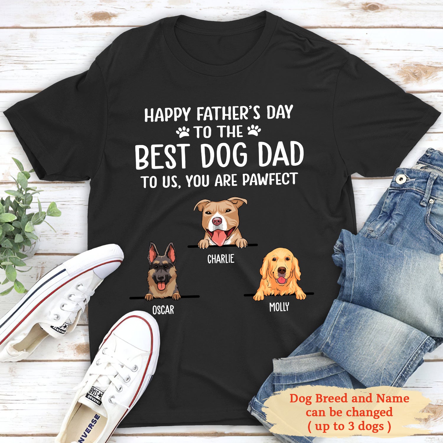 Best Dog Dad Personalized Unisex Custom T-shirt - Ideal Father's Day Gift for Dog Dads