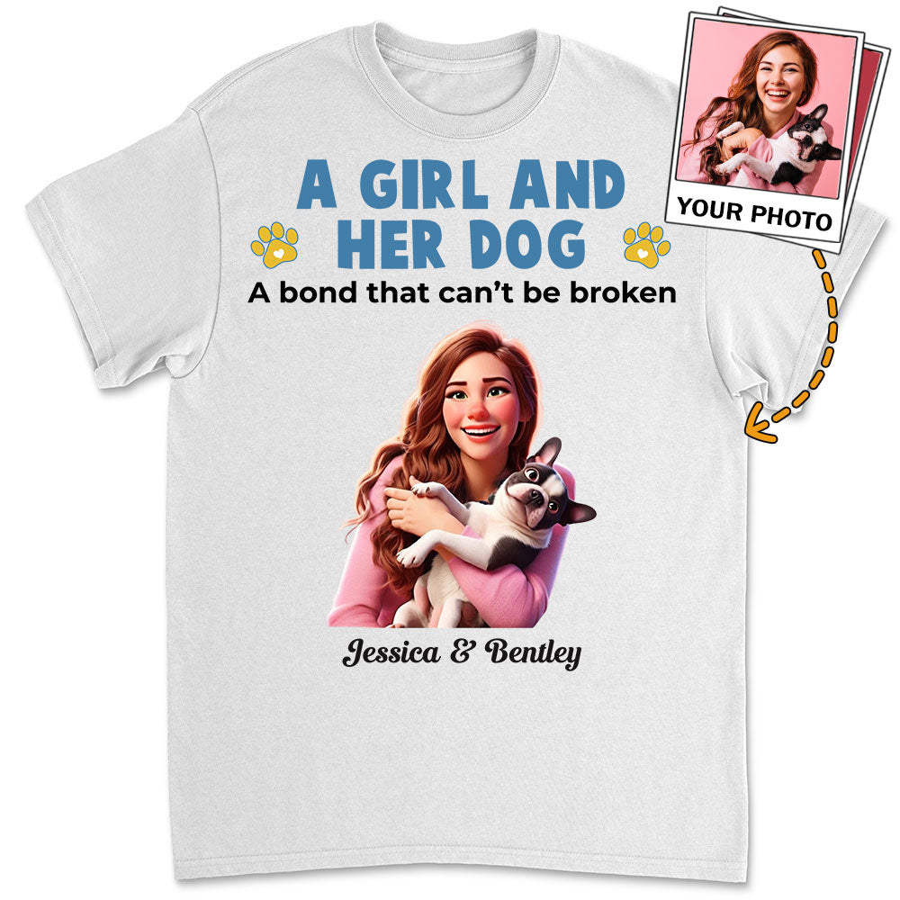 Personalized Unisex 'Girl And Her Pups' T-shirt - Ideal Gift for Pet Lovers