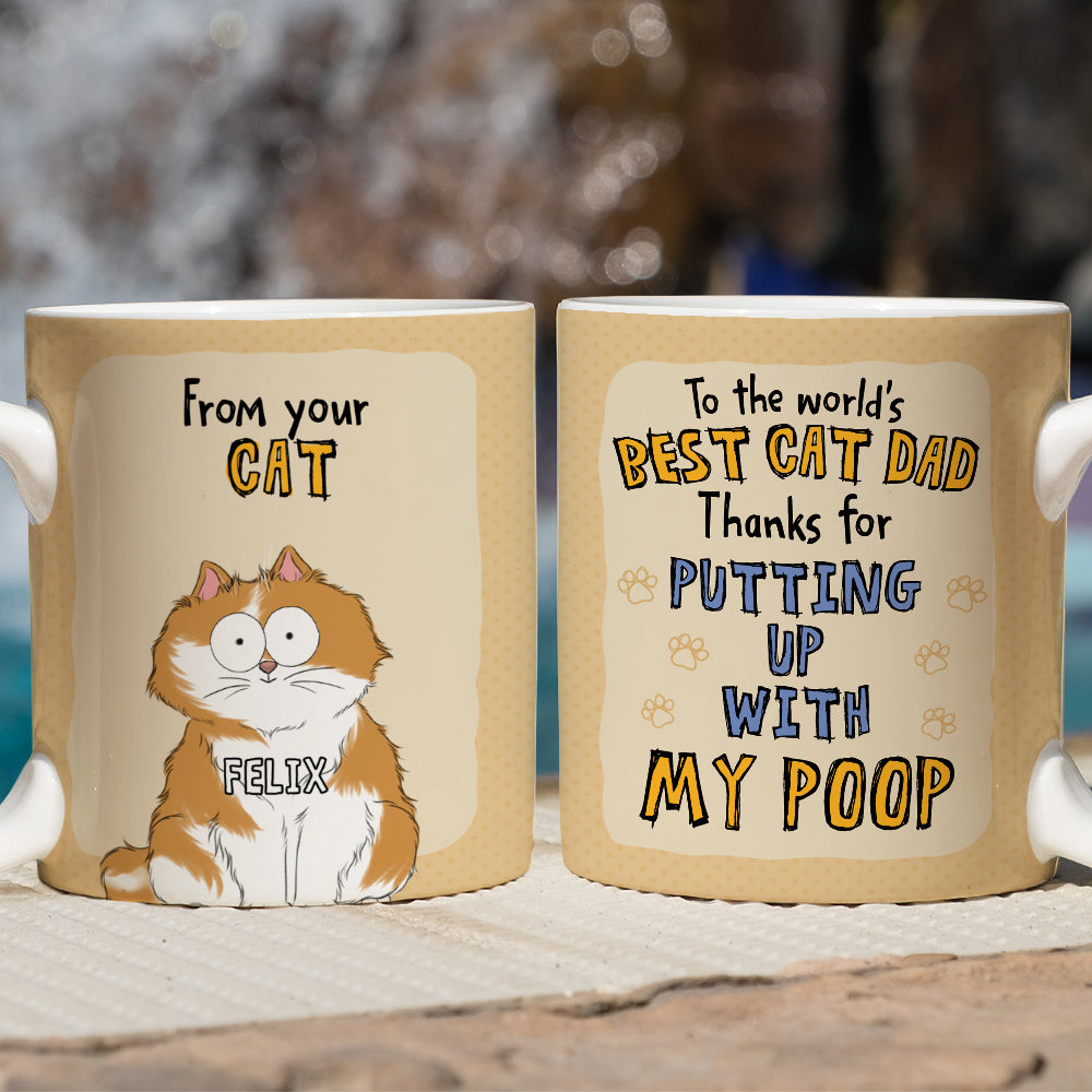 Cat Dad - One-of-a-Kind Personalized Custom Coffee Mug for Pet Lovers