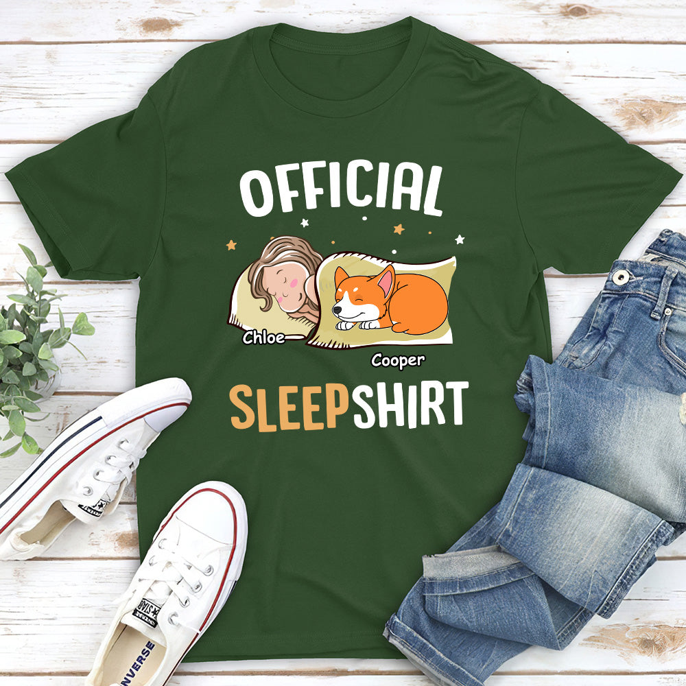 Adorable Personalized Custom Unisex Sleep T-shirt for Pet Lovers