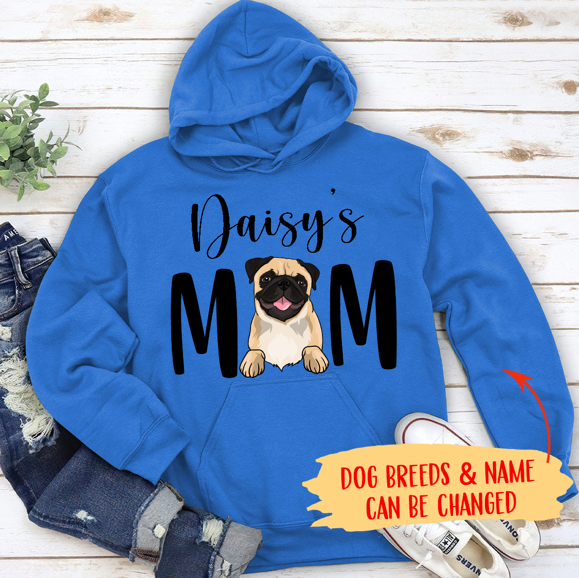Customizable Unisex Dog Mom/Dad Hoodie - Ideal Gift for Pet Lovers