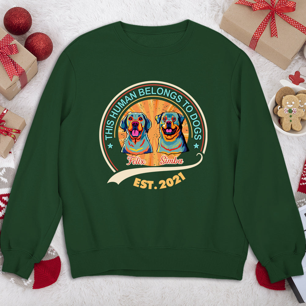 Personalized Human Belongs Popart Custom Sweatshirt - Ideal Gift for Pet Lovers