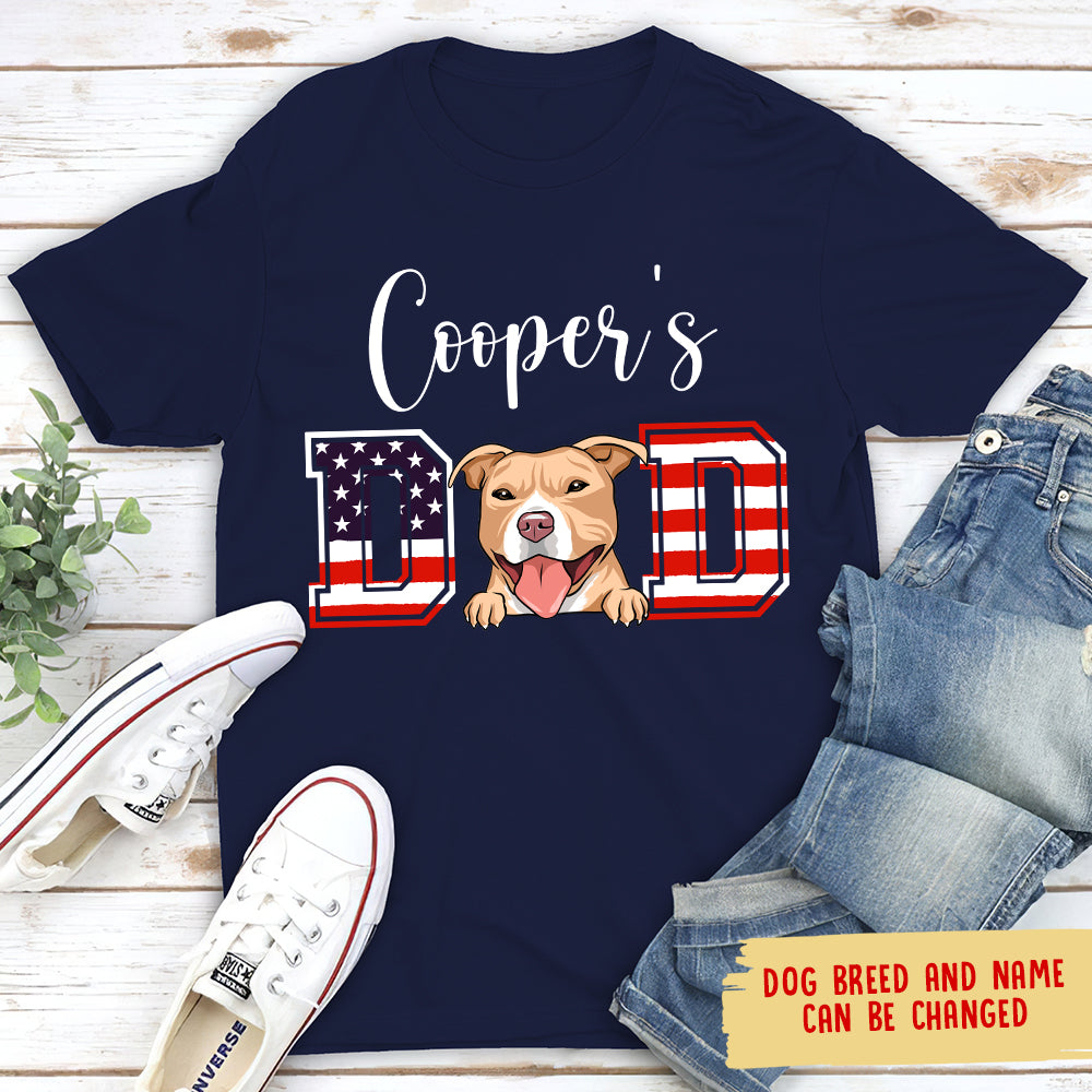 USA Pattern Personalized Custom Unisex Dog Mom Dad T-shirt - Ideal Gift for Pet Lovers