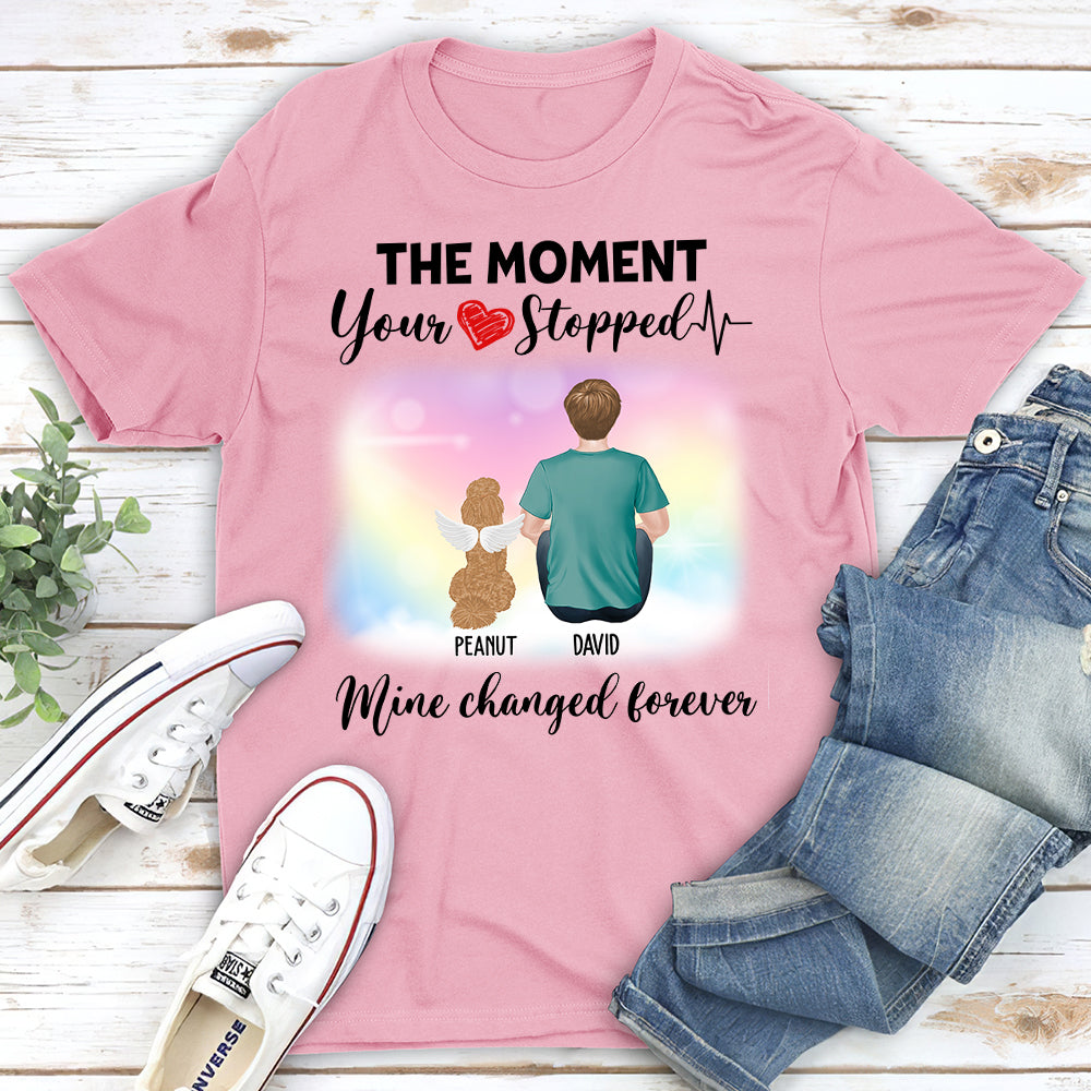 Personalized Memorial Unisex 'Your Heart Stopped' T-shirt for Pet Lovers