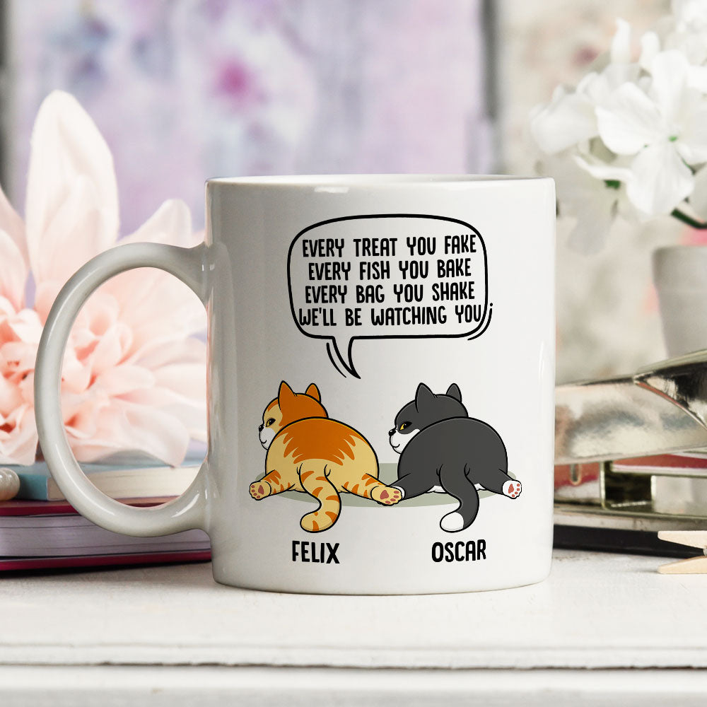 Personalized 'Watching You Cat Butt' Coffee Mug - Ideal Gift for Pet Lovers