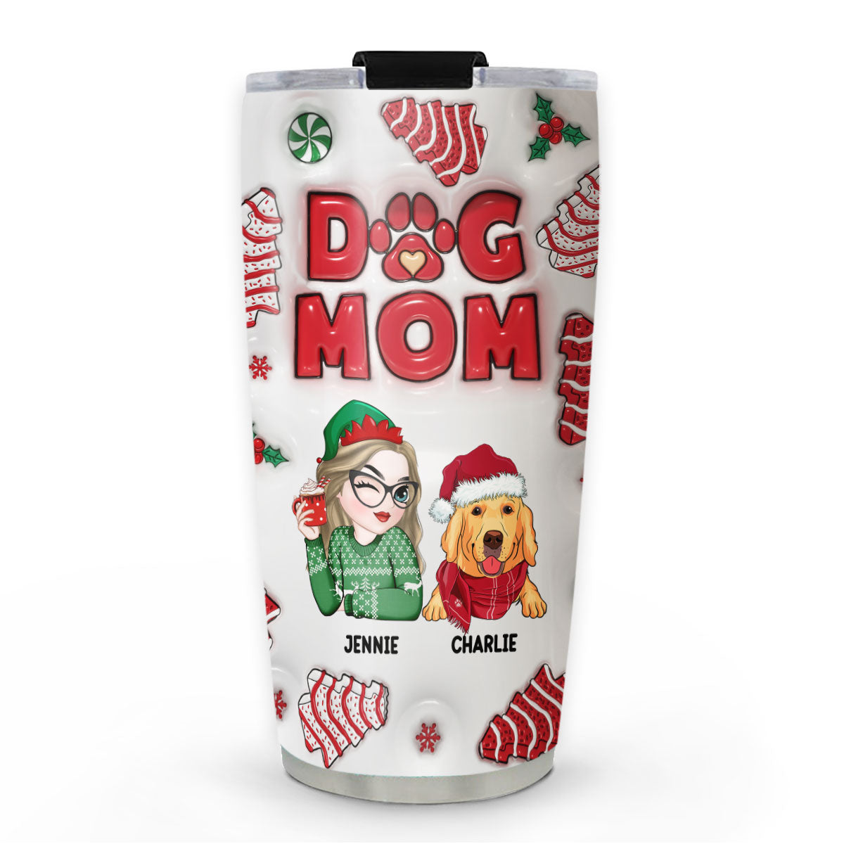 Customizable 3D Inflated Effect Tumbler - Ideal Dog Mom Christmas Gift