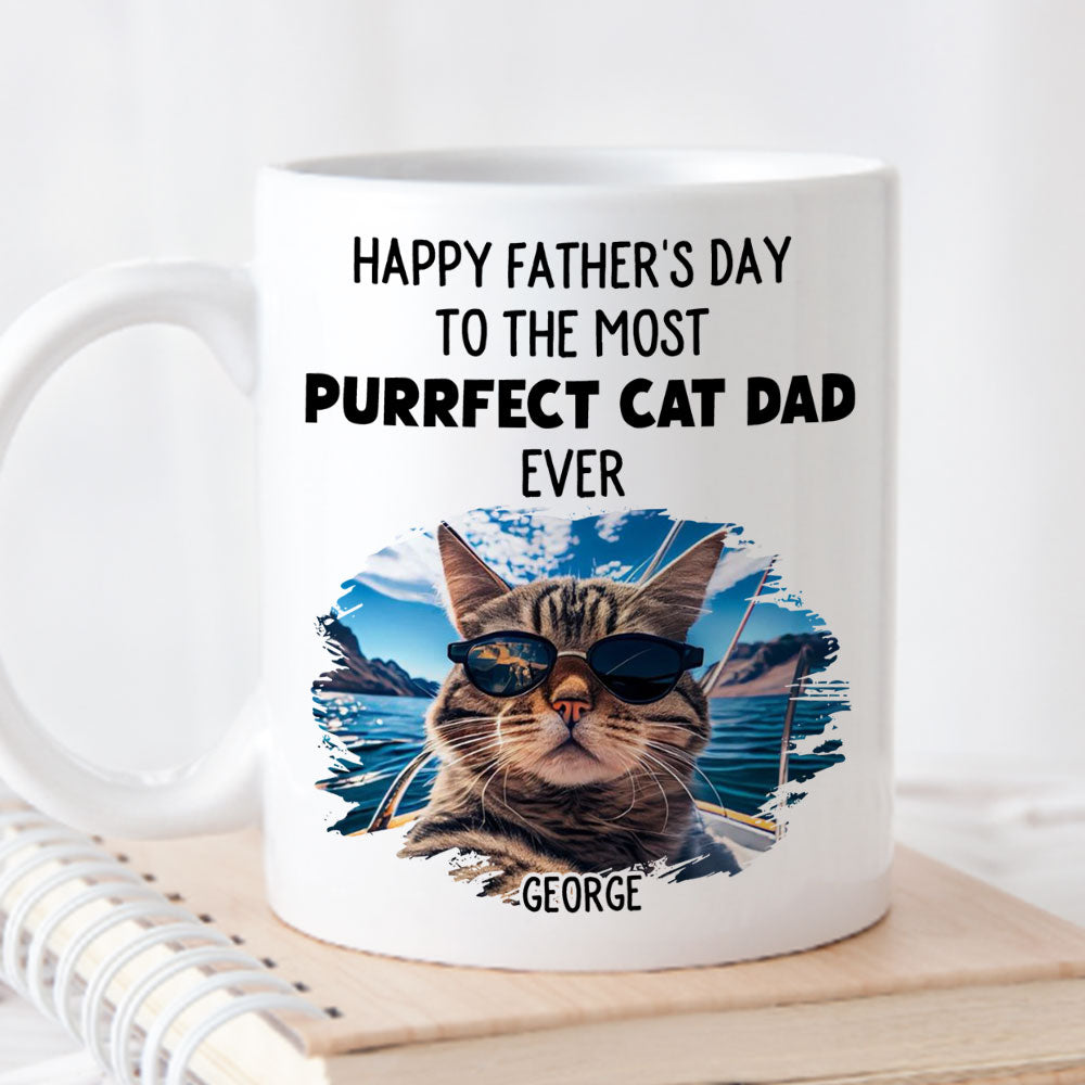 Purrfectly Personalized Custom Coffee Mug for Cat Dads