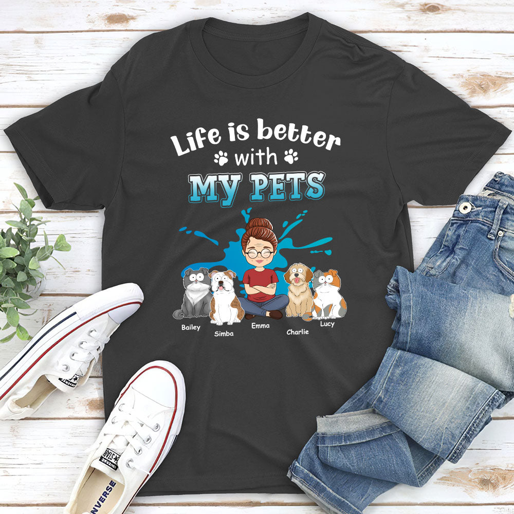 Personalized Unisex Pet Lover's T-shirt: A Life With Pets Keepsake