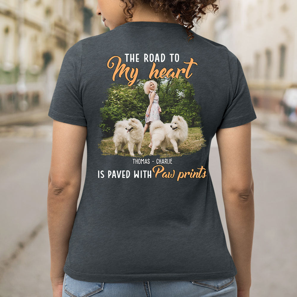 Personalized Paw Prints Photo Women's Custom T-shirt - Ideal Gift for Pet Lovers