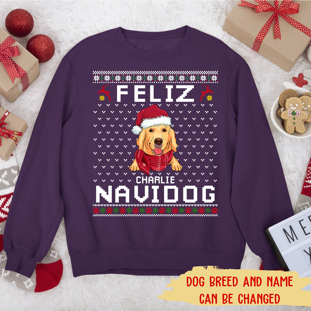 Feliz Navi Dog - Customizable Personalized Pet Lover's Sweatshirt