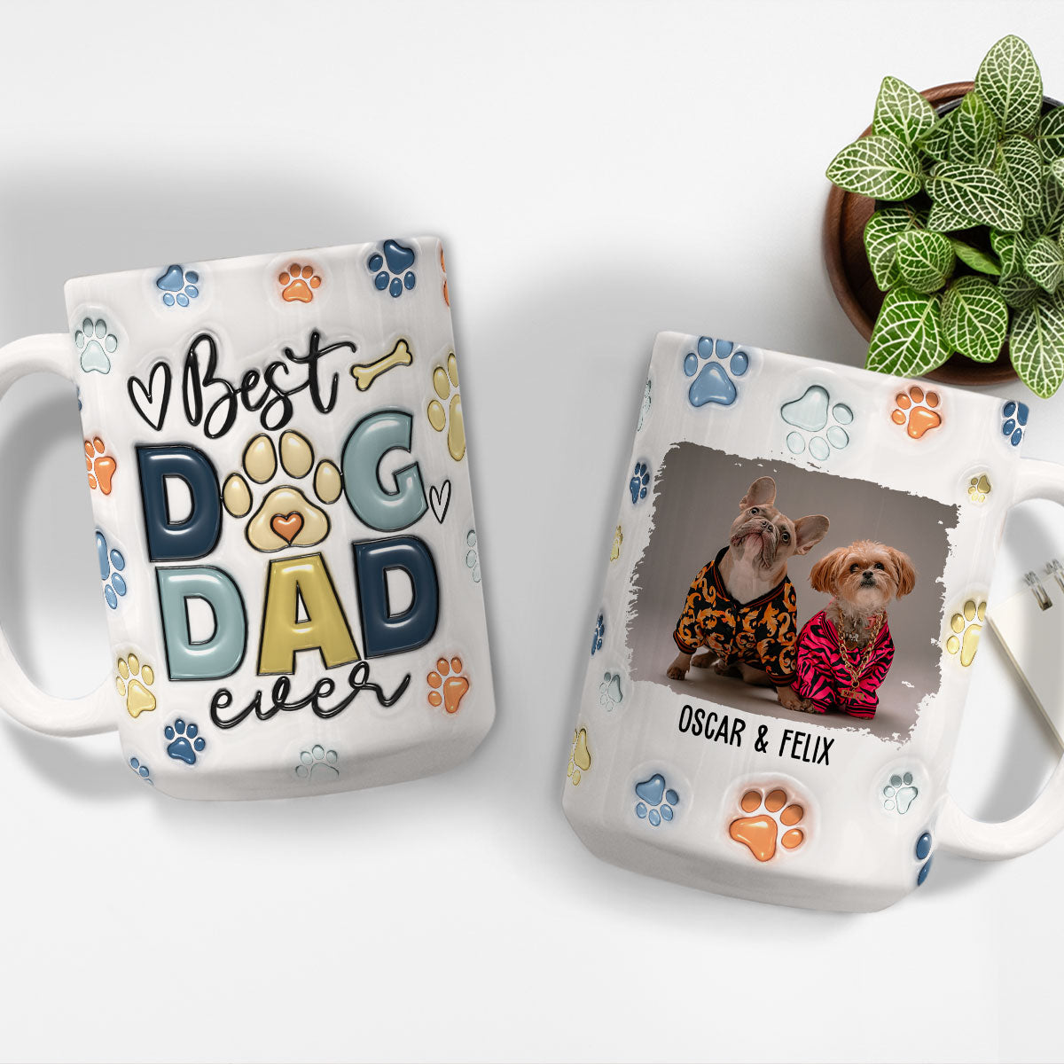 Personalized 3D Inflated Effect Ceramic Mug for Dog Dads