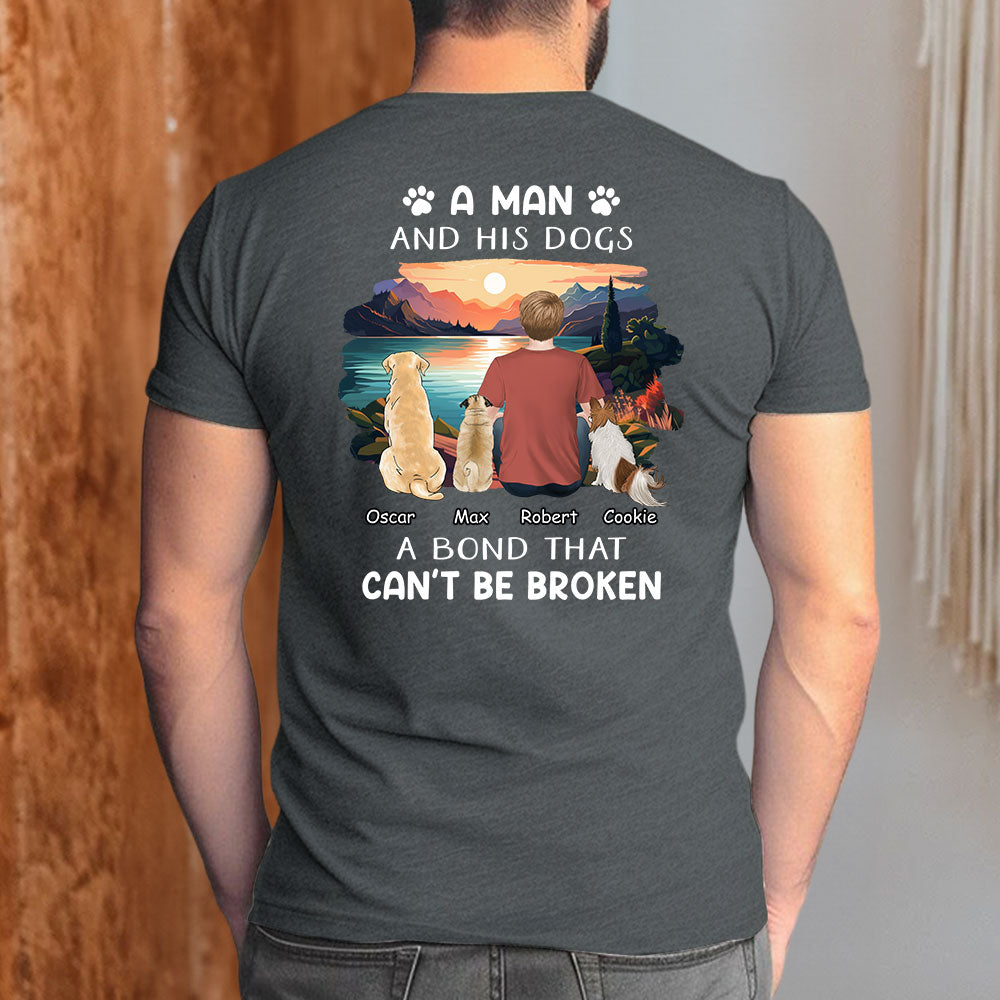 Personalized Unisex 'Man With Pets' T-shirt - Ideal Gift for Pet Lovers
