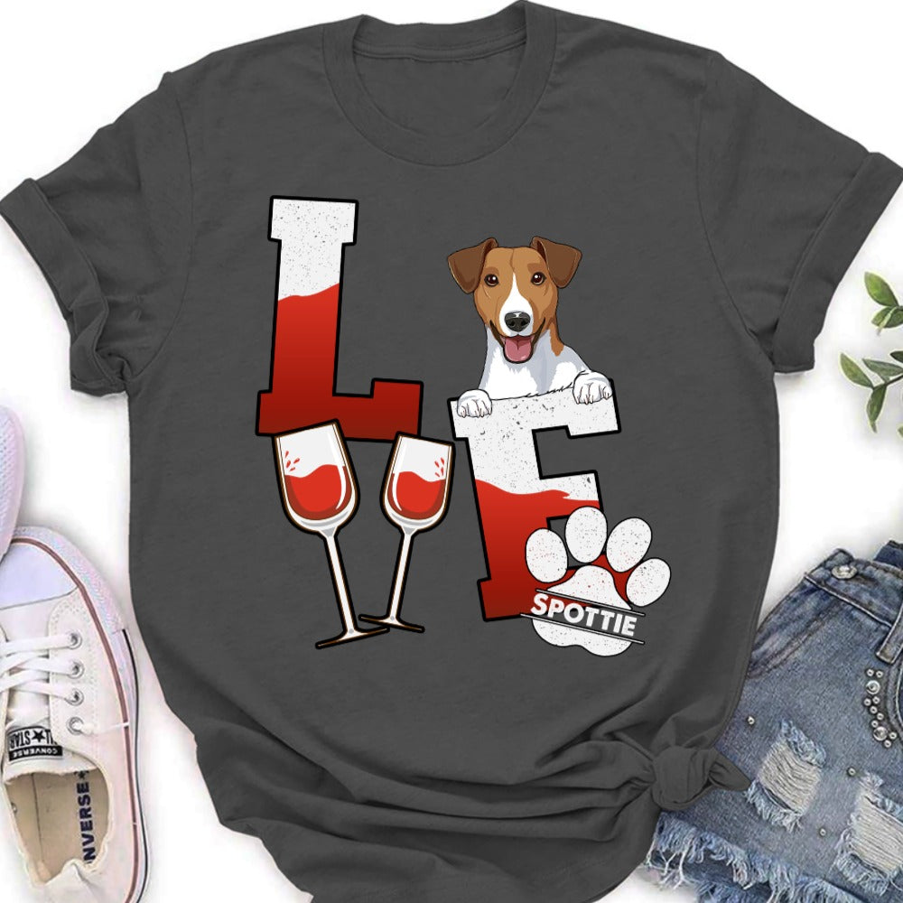 Personalized Beer/Wine Loving Dog Custom Standard T-shirt - Ideal Gift for Pet Enthusiasts