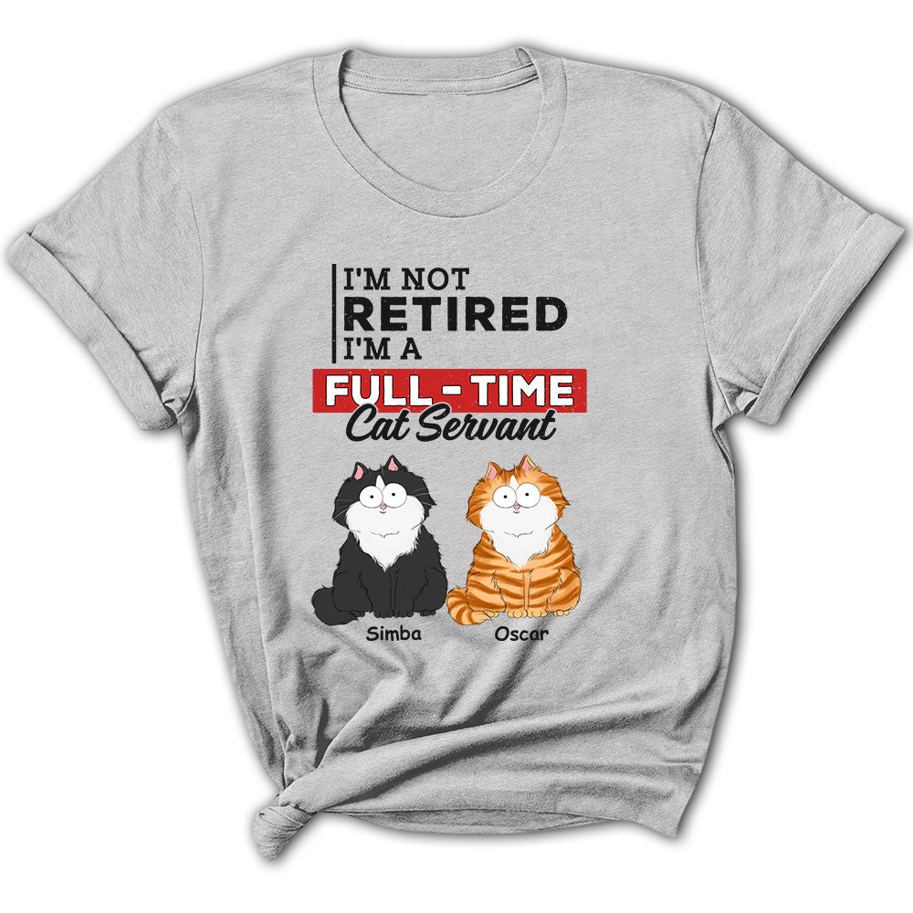Customizable Full - time Cat Servant Women's T - shirt: Ideal Gift for Pet Lovers