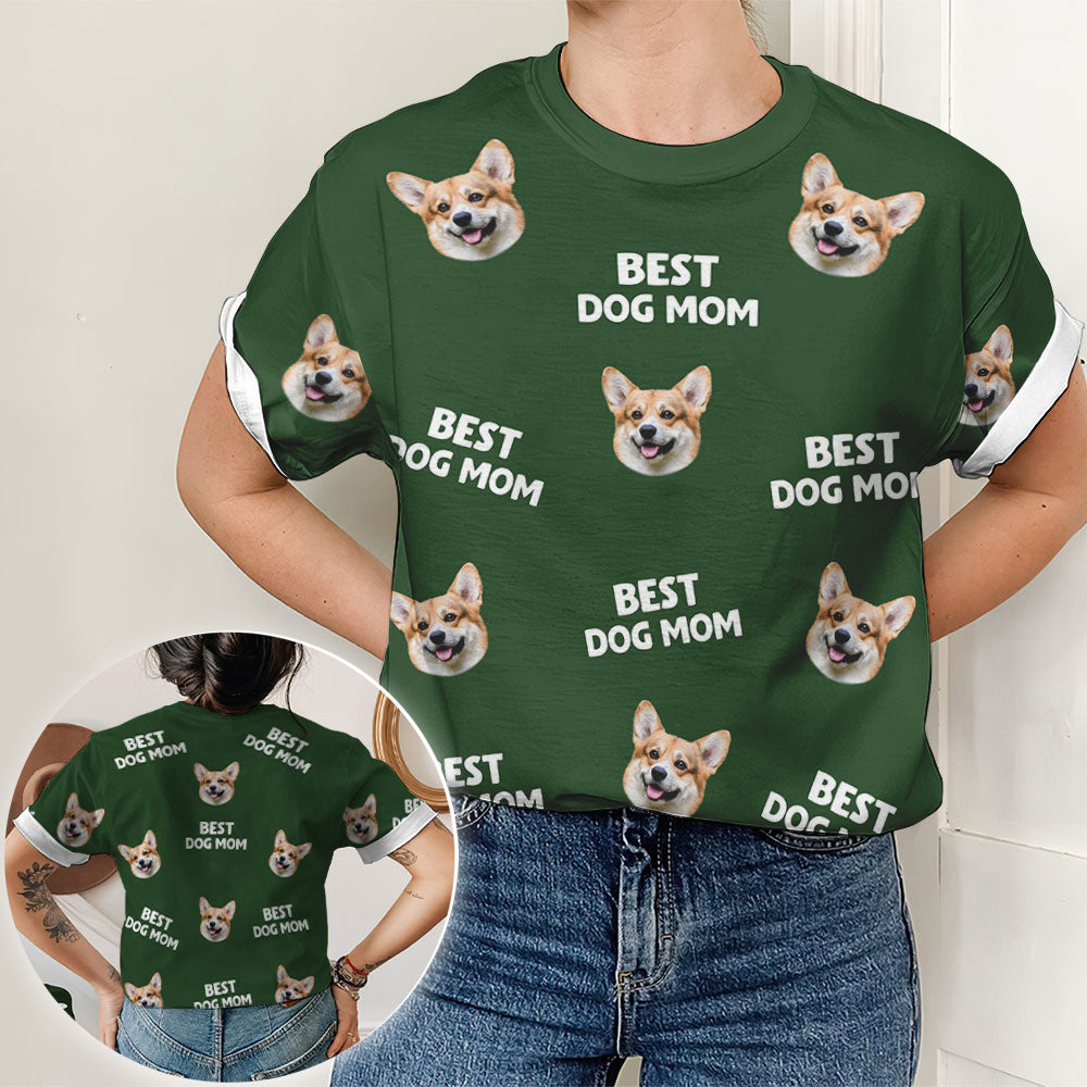 Personalized Best Mom Dad Pet Face All-over-print T-shirt - Ideal Gift