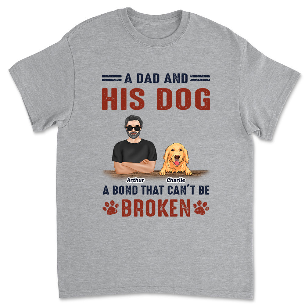 Customizable Unisex 'A Dad And His Dog' Personalized T-shirt - Ideal for Pet Lovers