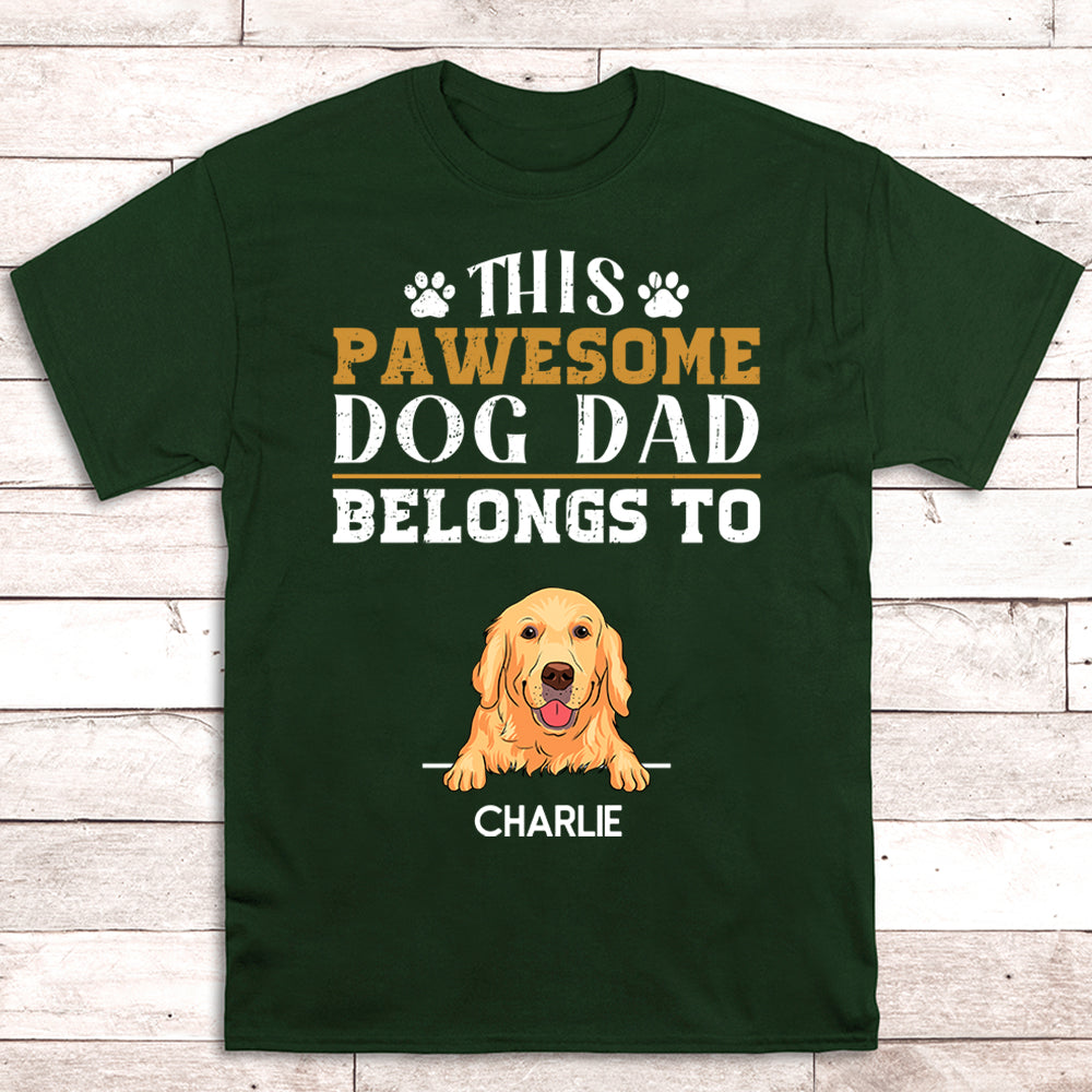 Pawsome Personalized Unisex T-shirt for Dog Dads