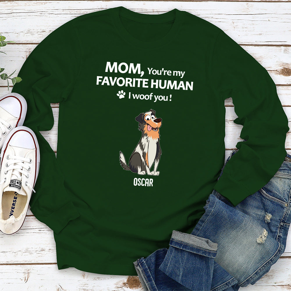 To My Favorite Human 2 - Customizable Personalized Long Sleeve T - shirt for Pet Lovers