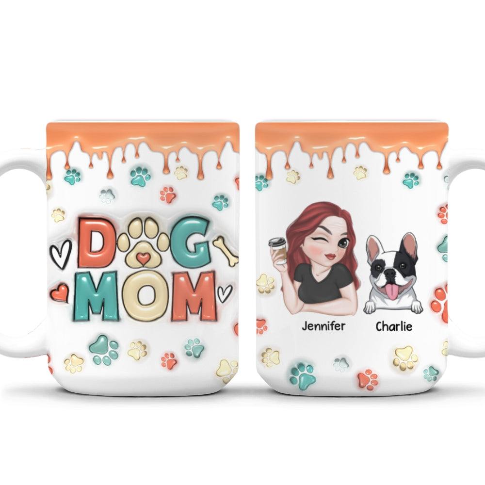 Personalized 3D Inflated Effect Mug - Ideal Gift for Dog Moms (Version 2)