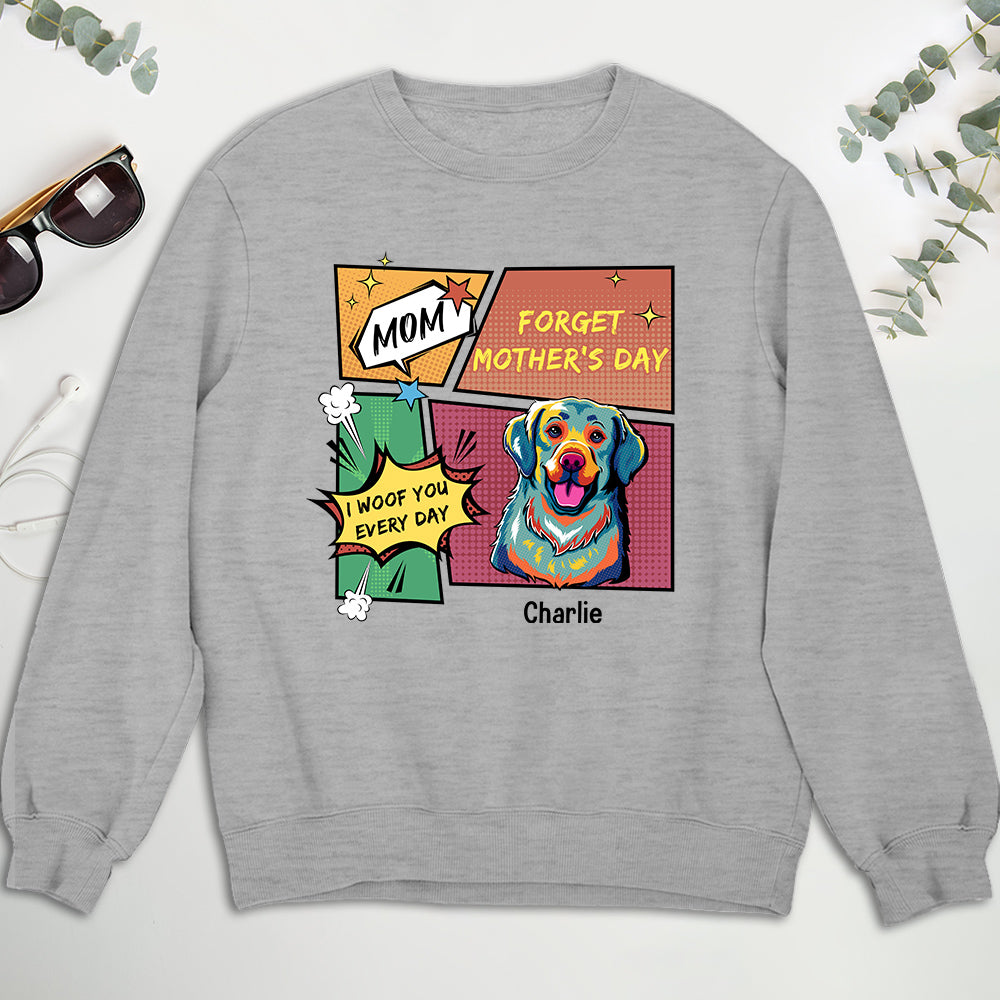 Personalized Pop Art 'We Woof You Every Day' Sweatshirt for Pet Lovers