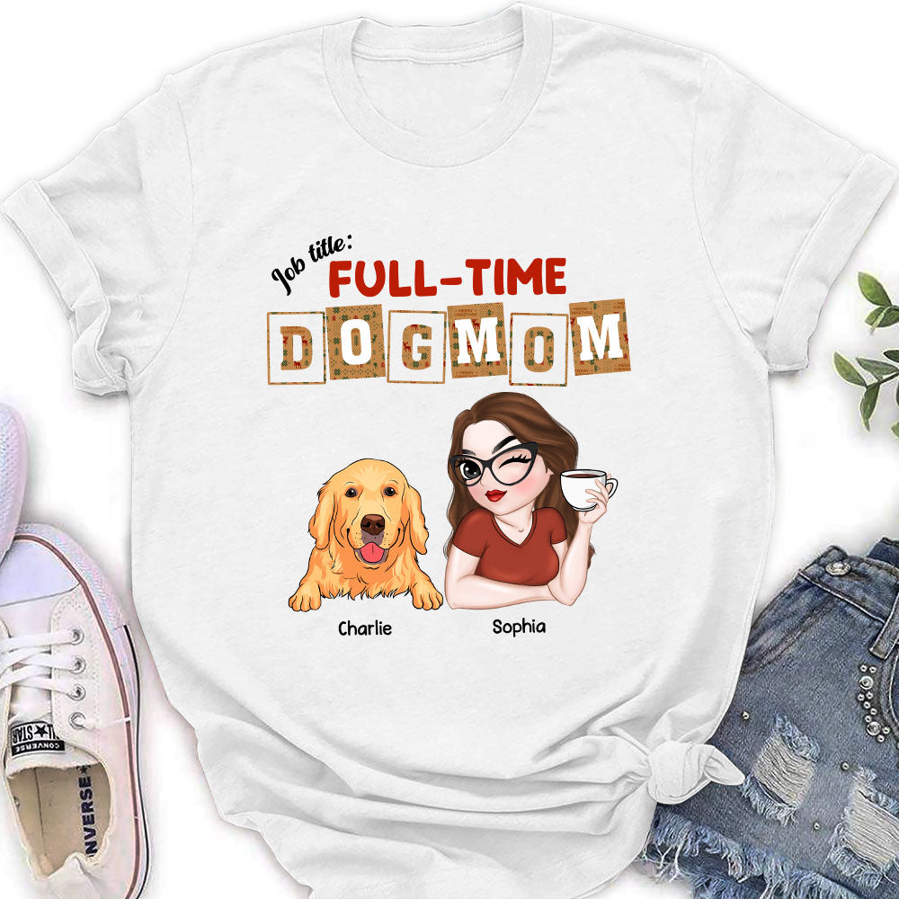 Personalized Full - Time Dog Mom & Dad Christmas Women's T - shirt