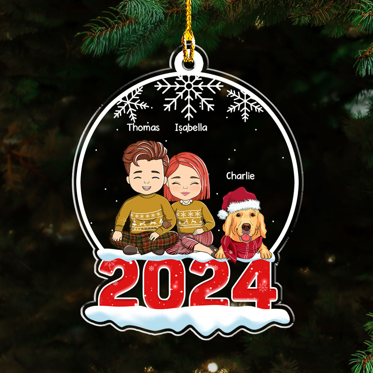 Customizable Personalized Pet Snow Globe Acrylic Ornament