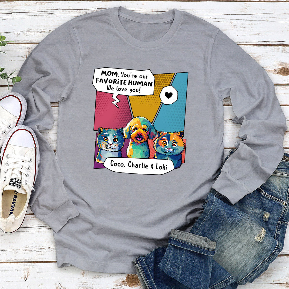 Pop Art Personalized Custom Long Sleeve T - shirt: A Favorite for Human and Pet Lovers
