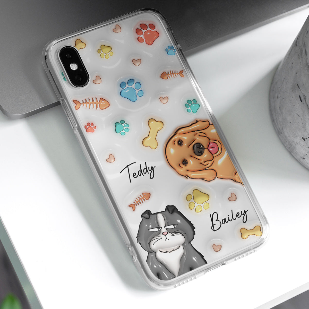 Personalized 3D Inflated Effect Custom Phone Case for Your Fur Babies and Loved Ones