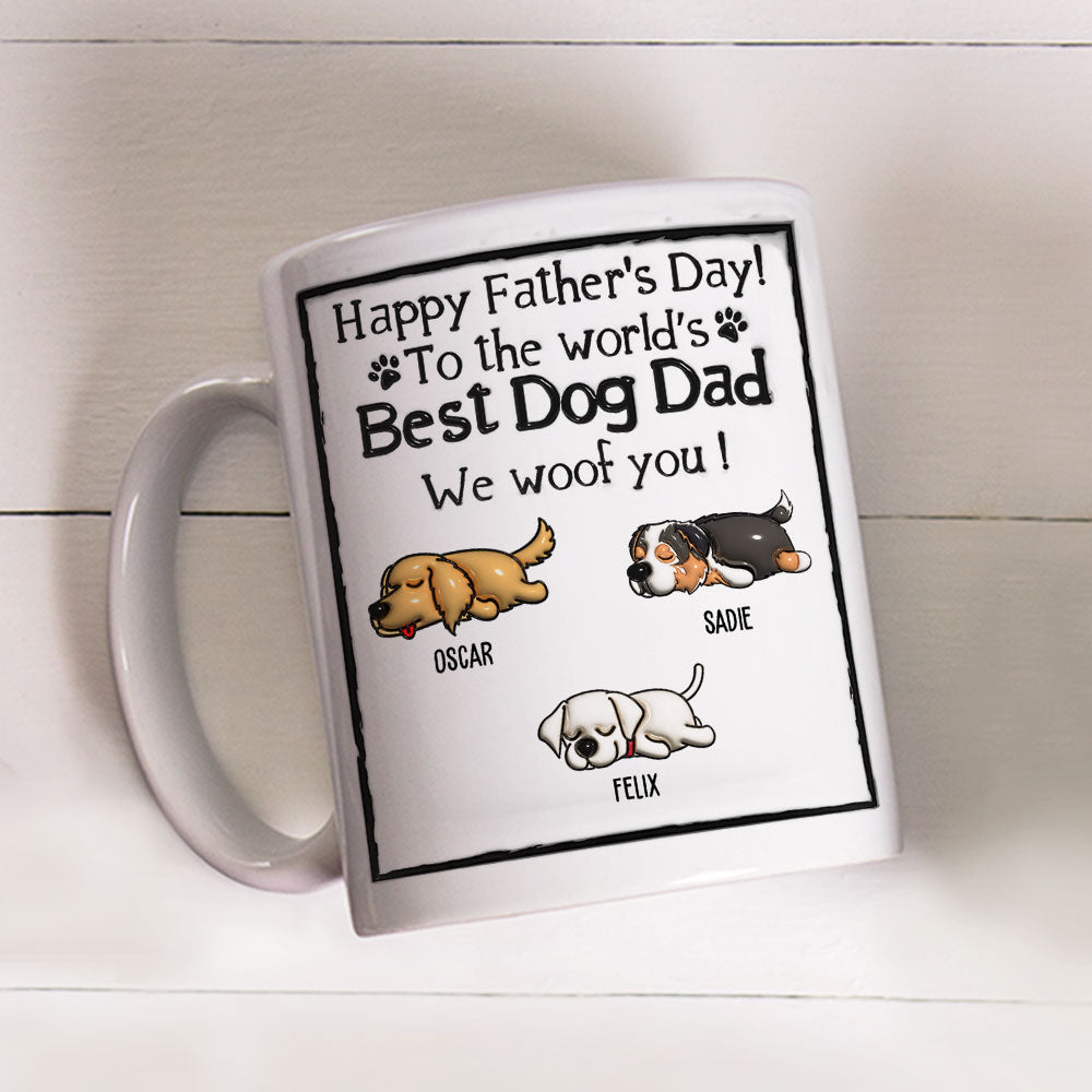 Best Dog Dad Gift - Personalized 3D Inflated Effect Custom Ceramic Mug