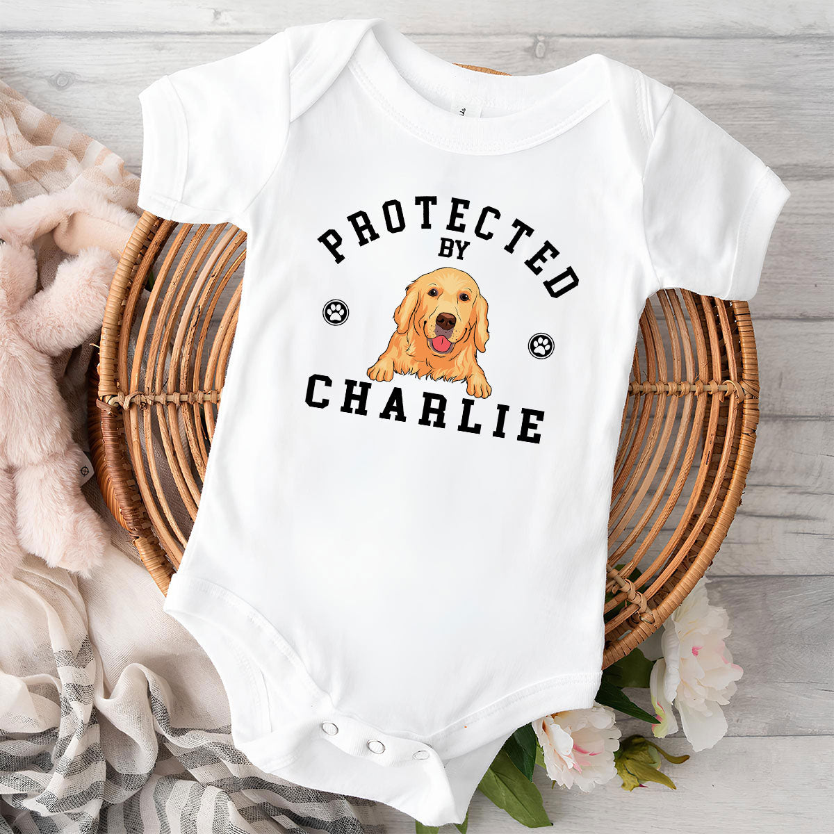 Protected By Pets - Customizable Personalized Baby Onesie