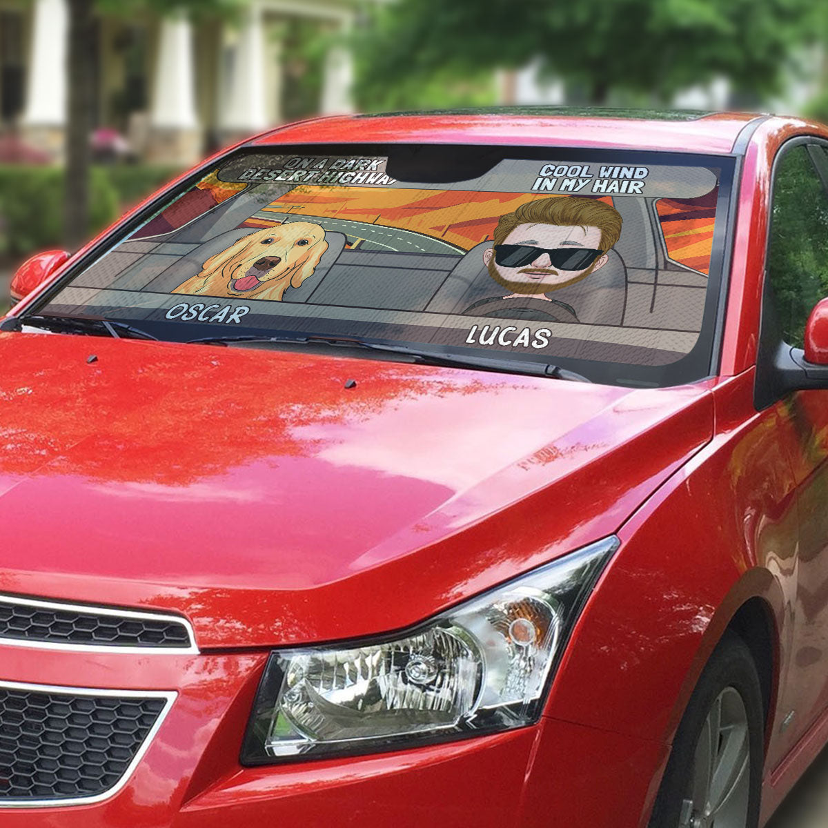 On A Dark Desert Highway - Customizable Car Sunshade for UV Protection