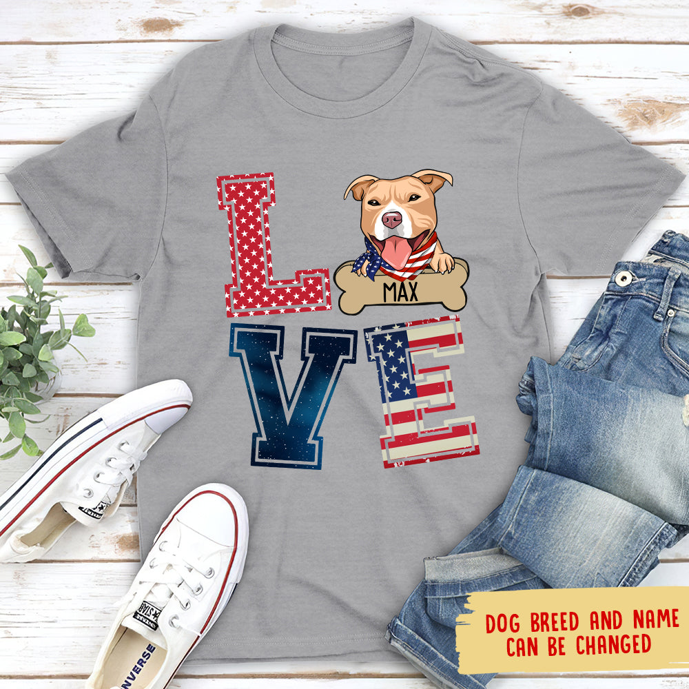 Love America - Customizable Unisex Personalized T - shirt for Pet Lovers