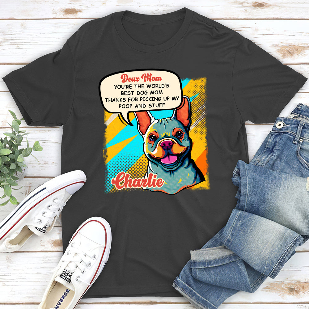 Personalized Pop Art 'The Best Mom' Unisex T-shirt - Ideal Gift for Pet Lovers
