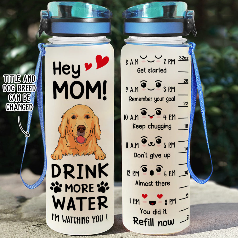 Personalized Custom Time - Marked Water Tracker Bottle: Ideal for Pet Lovers