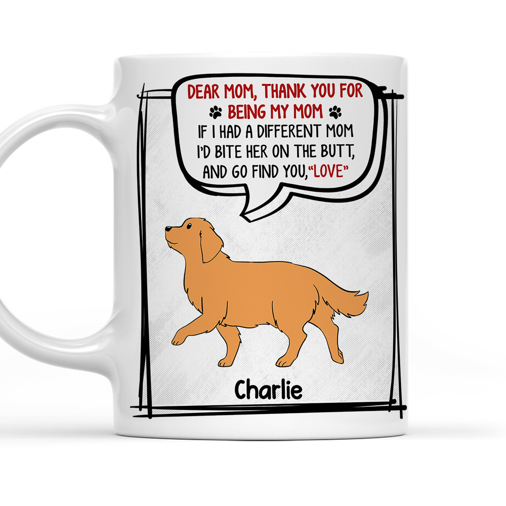 Personalized Custom 'Bite On The Butt' Coffee Mug - Ideal Gift for Pet Lovers