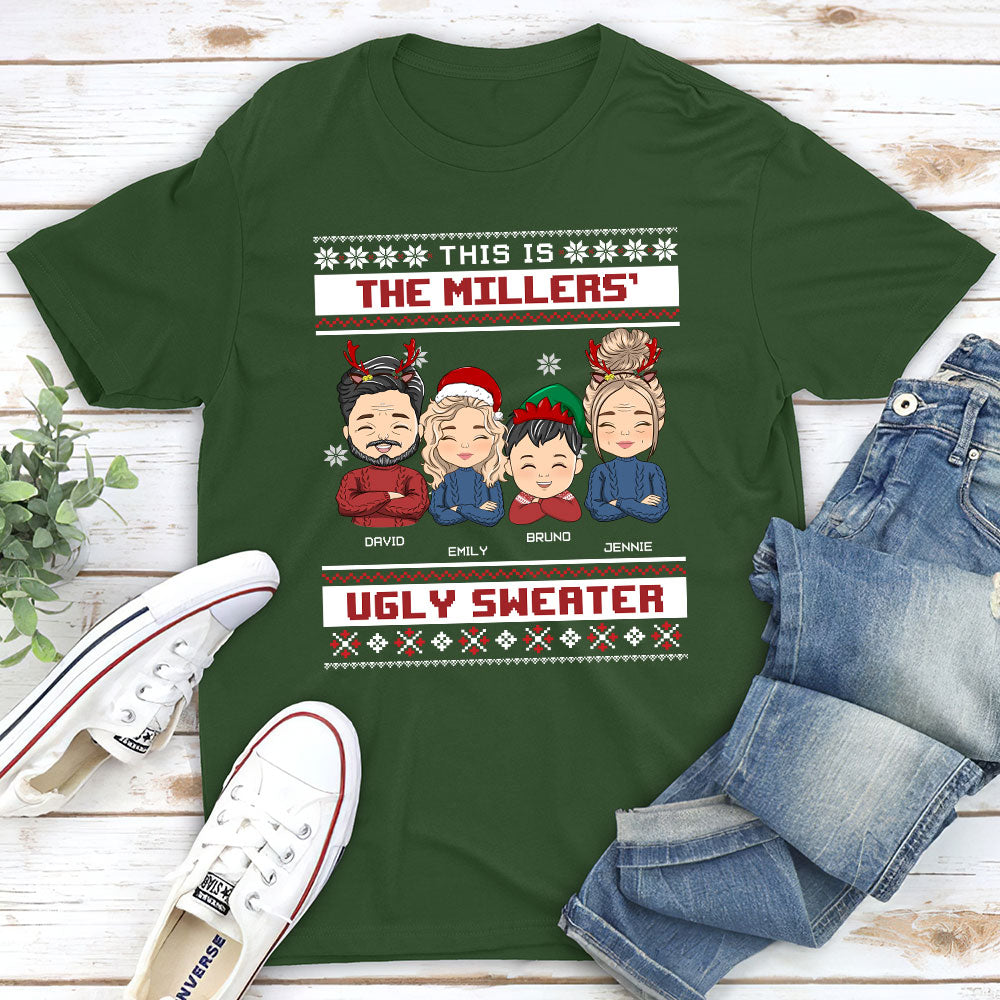 Customizable Family Ugly Sweater Unisex T-shirt - Ideal Gift for Pet Lovers