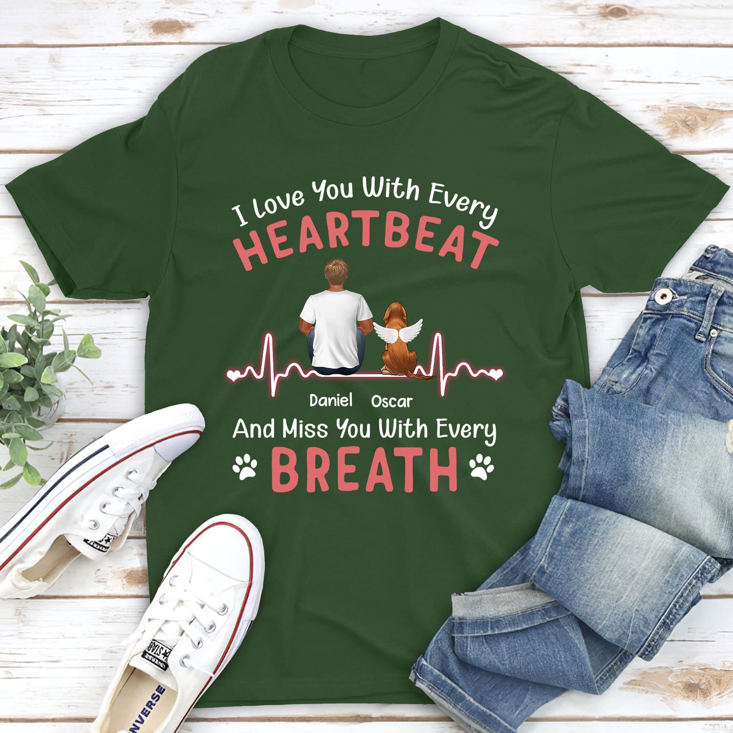 Personalized Custom 'I Love You' Unisex Memorial T-shirt for Pet Lovers