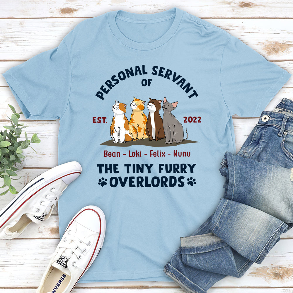 Personalized Custom Unisex Cat Lover T-shirt - Your Personal Servant of Cats