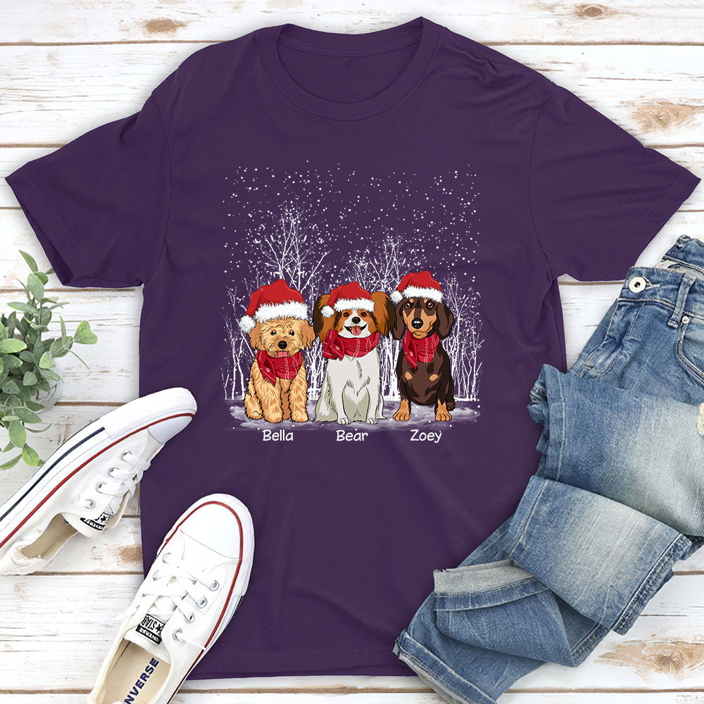 Customizable Winter Unisex Dog-themed T-shirt - Ideal Gift for Pet Lovers