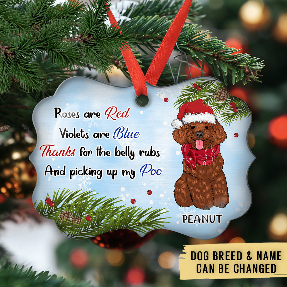 Personalized Custom Aluminum Pet Belly Rubs Thank You Ornament