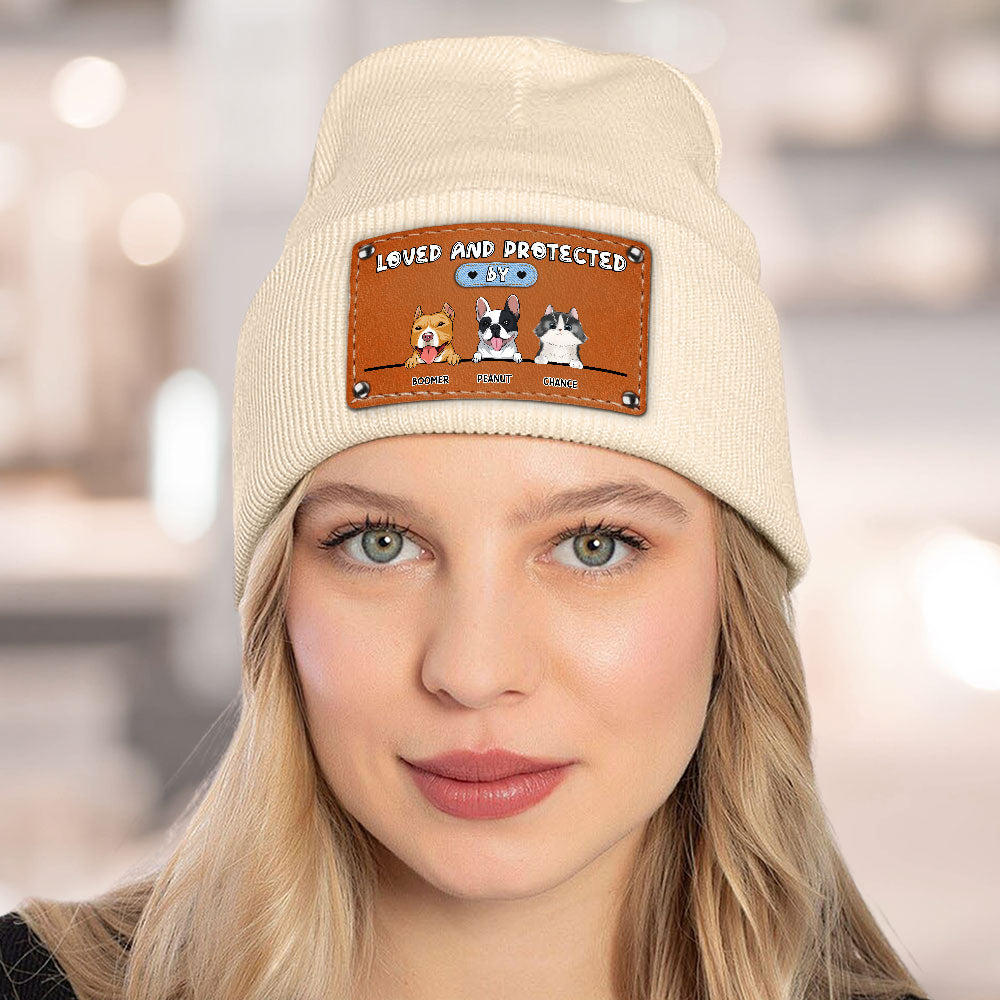 Personalized Custom Baby Beanie: Loved and Protected by Dog - Ideal for Fall and Winter