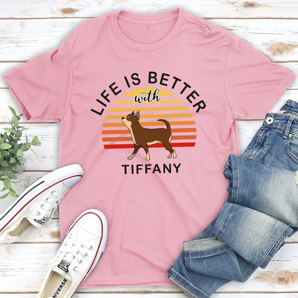 Customizable Unisex 'Life Is Better Dog Walking' T-shirt - Ideal Gift for Pet Lovers